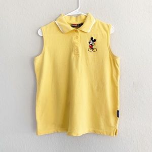 Yellow Mickey Collar Sleeveless Top